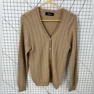 Platine vintage cashmere wool cable knit button front cardigan sweater 40/8/M